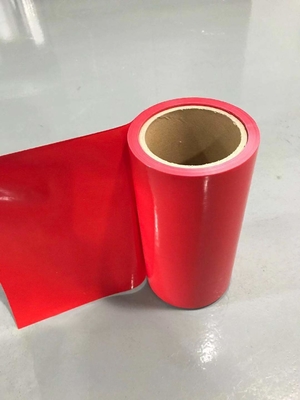 Trazador de líneas de liberación revestido del silicón del HDPE de la película de la liberación del HDPE del color rojo para las cintas de la espuma