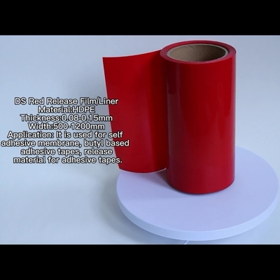 Trazador de líneas de liberación revestido del silicón del HDPE de la película de la liberación del HDPE del color rojo para las cintas de la espuma