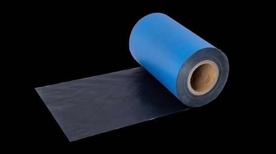 Membrana impermeabilizante autoadhesiva de silicona y aceite, color azul negro, con película de polietileno (PE) para arquitectura