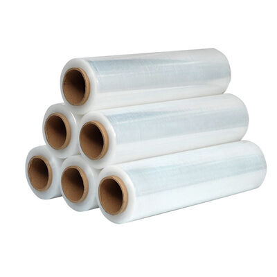 Food Grade LLDPE Waterproof Supermarket Pallet Wrap Stretch Film Soft Roll Cast PE Shrink Film Custom Logo Printing Eco-Friendly