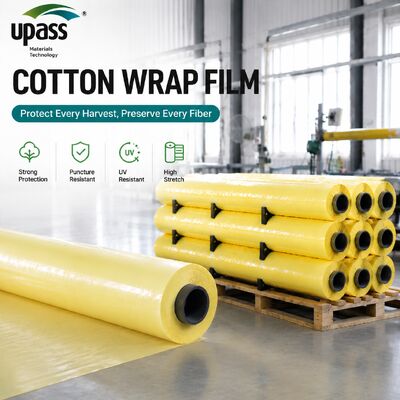 Película de envoltura de algodón HDPE resistente a los rayos UV para almacenamiento al aire libre (6-18 meses en Australia y Brasil)
