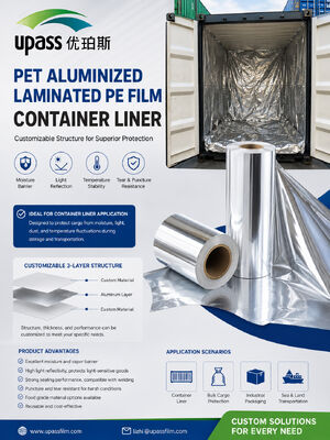 150 μm VMPET Película laminada de aluminio PET para aislamiento de contenedores de transporte y protección contra la humedad