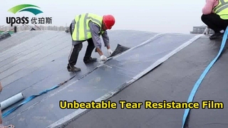 Película laminada cruzada antideslizante de HDPE de alta resistencia para contrapiso de techo/membrana impermeable